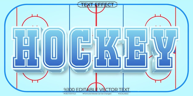 Blue Hockey Editable and Scalable Text Effect