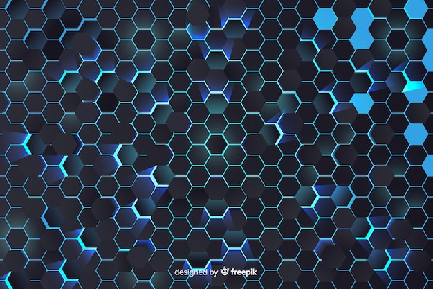 Vector blue honeycomb background