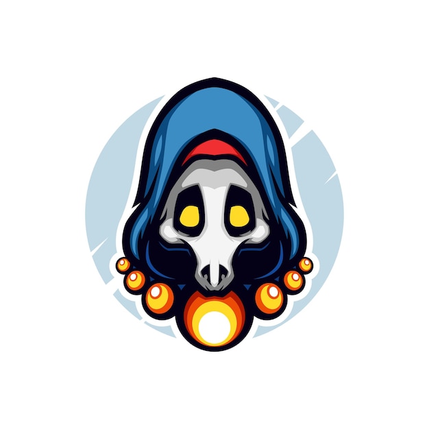 Blue Hood Skull Mask Vector Mascot