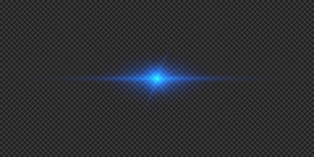 Blue horizontal light effect of lens flares