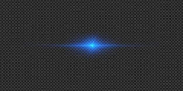 Blue horizontal light effect of lens flares
