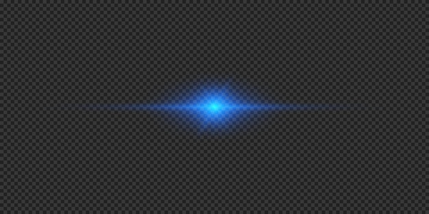 Blue horizontal light effect of lens flares