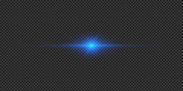 Vector blue horizontal light effect of lens flares