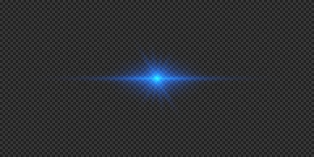 Blue horizontal light effect of lens flares