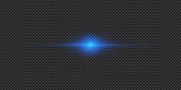 Blue horizontal light effect of lens flares