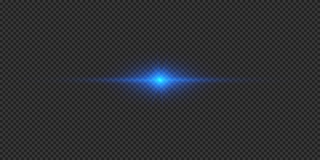 Blue horizontal light effect of lens flares