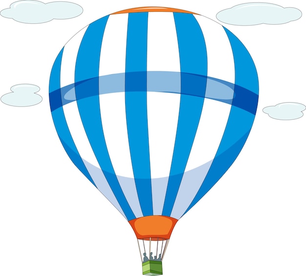 Vector blue hot air balloon