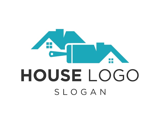 Логотип синего дома с надписью «логотип дома»