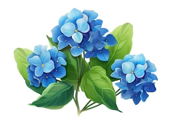 Blue hydrangea flowers