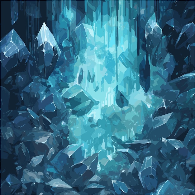氷の結晶と青い氷の背景貴重な純度のジュエリー輝かしい宝石