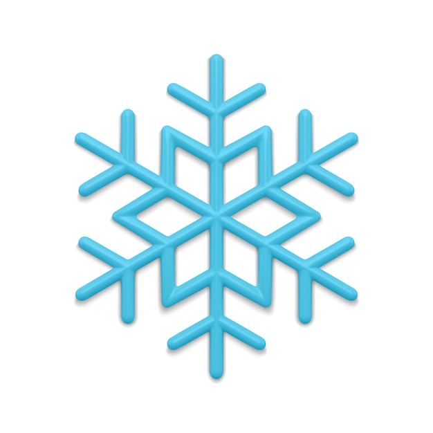 Blue ice snowflake realistic 3d vector illustration