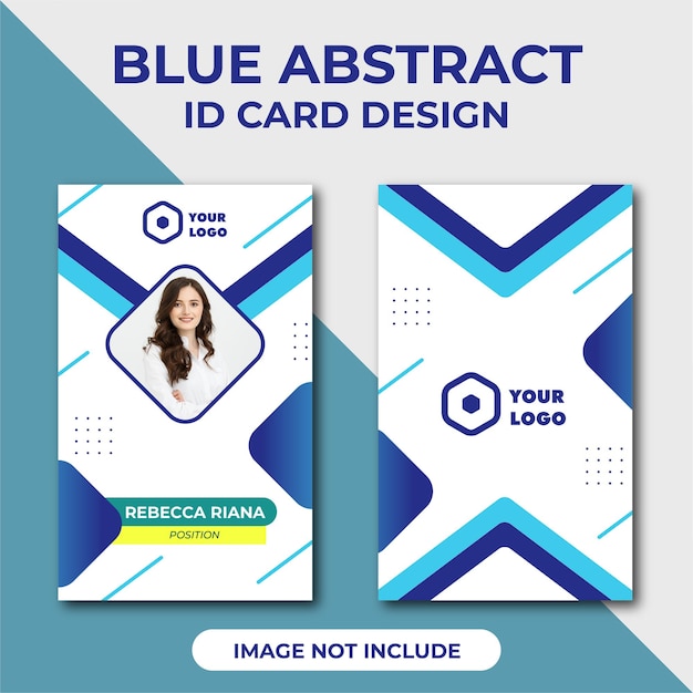 Blue id card design abstract