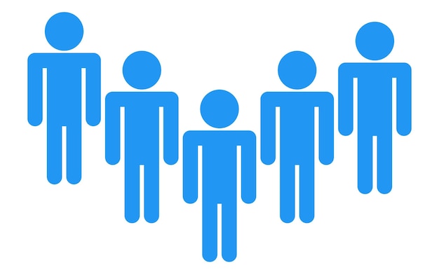 人のグループの青いイメージで男性という言葉の1つが描かれています
