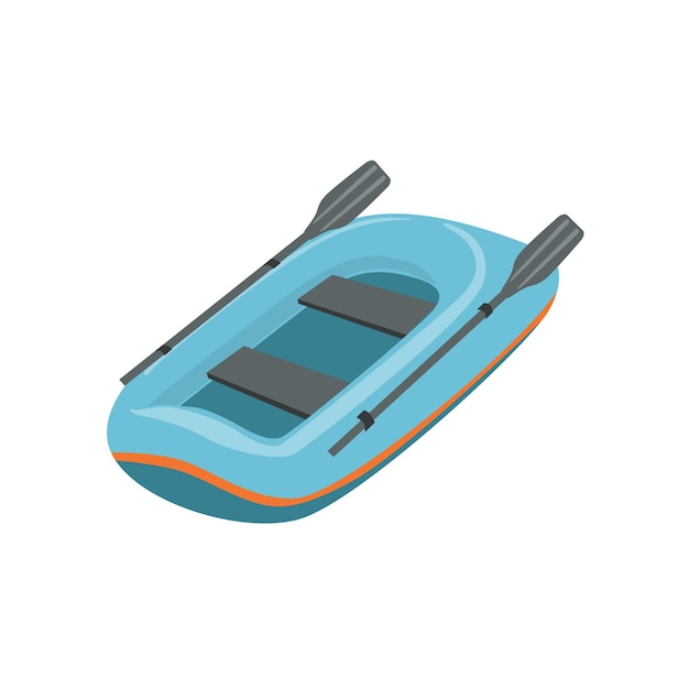 ボート アイコンの青いインフレータブル ディンギー タイプ