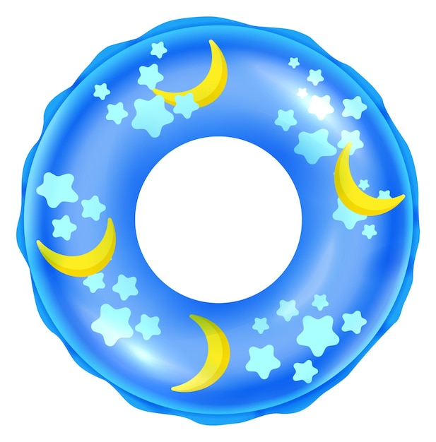Blue inflatable ring mockup Summer beach donut