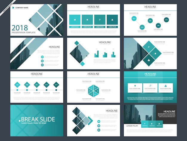 Blue infographic presentation templates