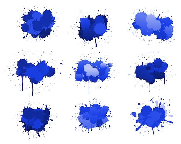 Blue ink blobs