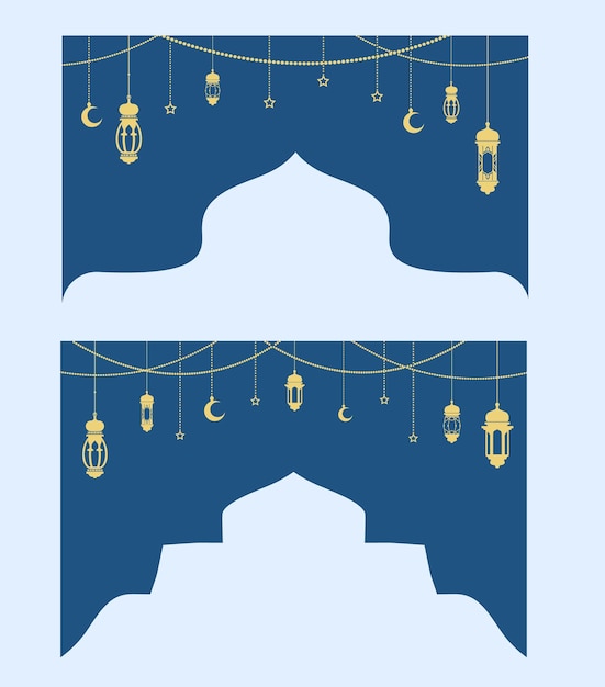 Blue Islamic Background With Chandelier Collection