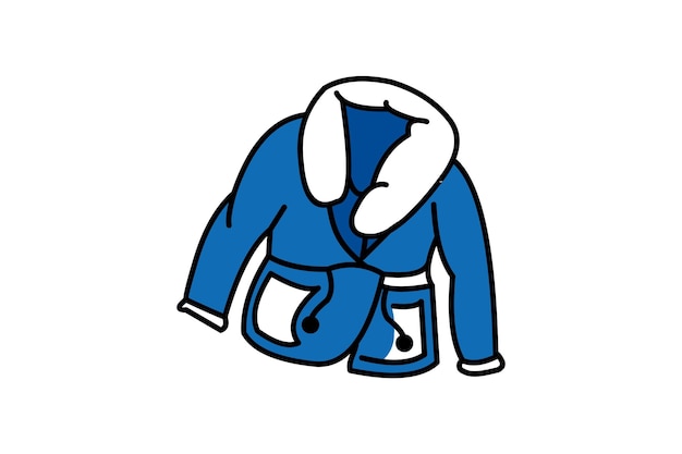 Blue jacket for winter, vector