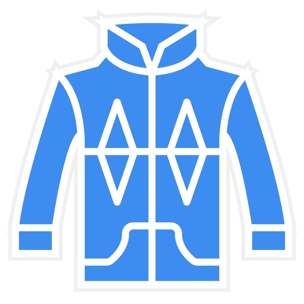 Vector a blue jacket with a white collar and a blue jacket with a white design