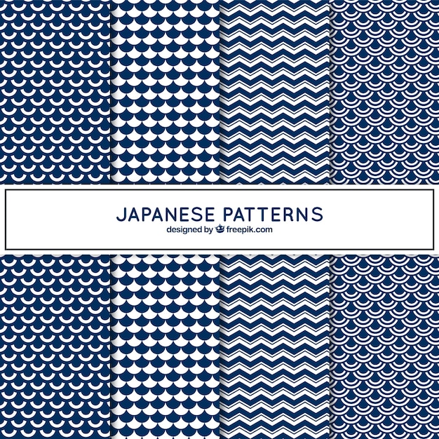 Blue japanse patronen