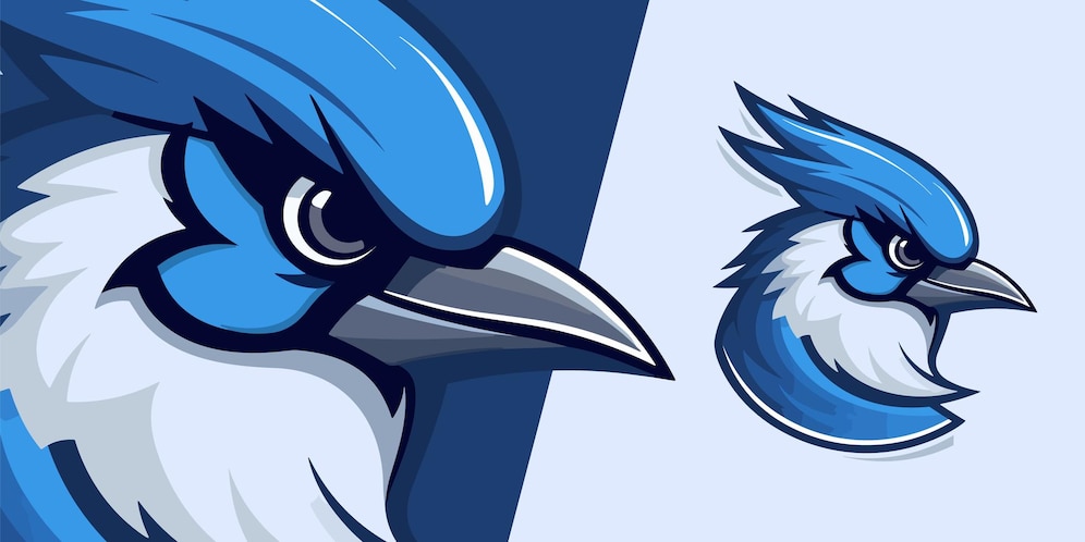 Premium Vector | Blue jay bird logo mascot dynamic vector graphic for