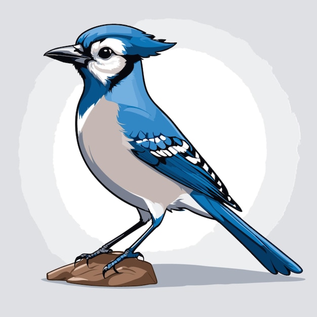 Premium Vector | Blue jay vector on white background