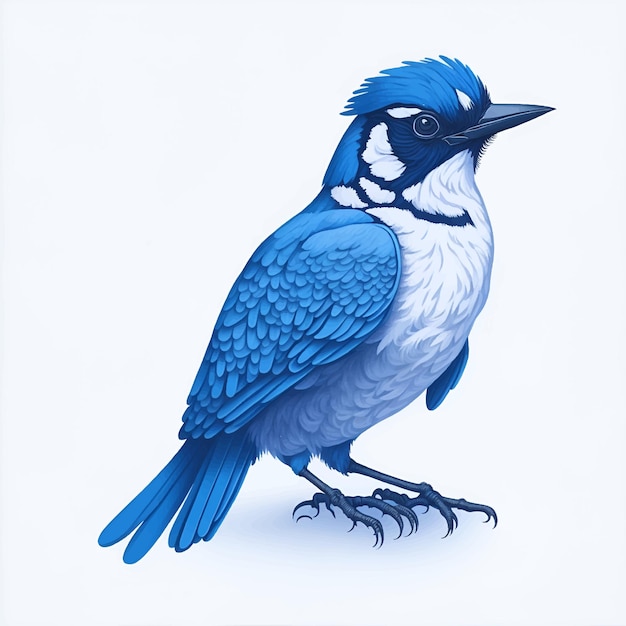 Vector blue jay vogel hoofd vectorillustratie