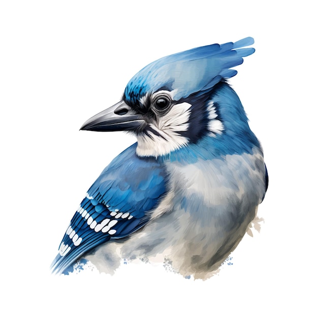 Blue Jay watercolor paint