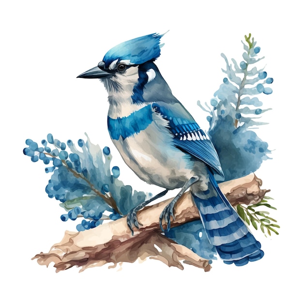 Blue Jay watercolor paint