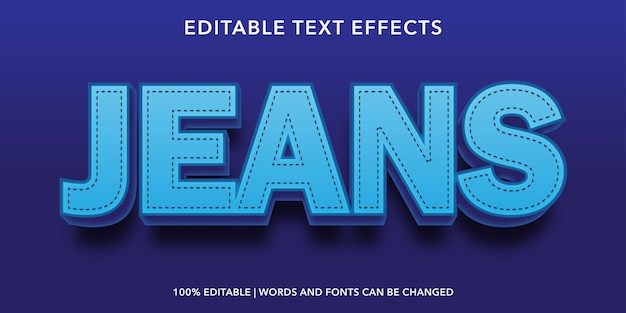 Blue jeans editable text effect