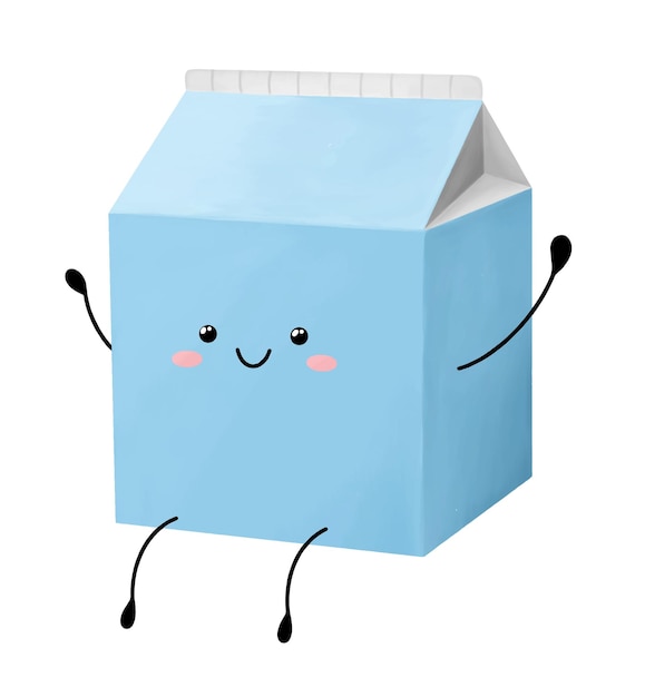 Vector blue jolly carton of milk