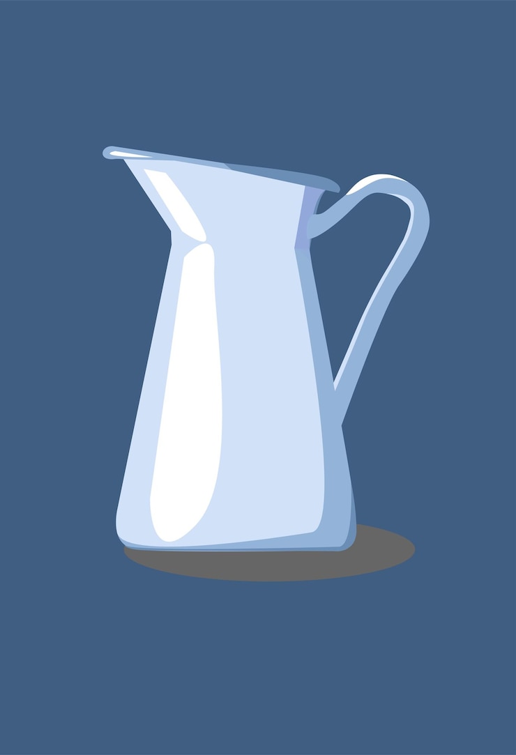 Vector blue kitchen water jug with white highlights and shadows
