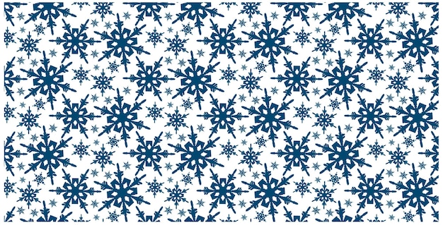 Blue lacy snowflakes Vector seamless pattern