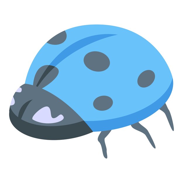 Blue ladybug icon isometric vector Cute garden insect Ladybird beetle