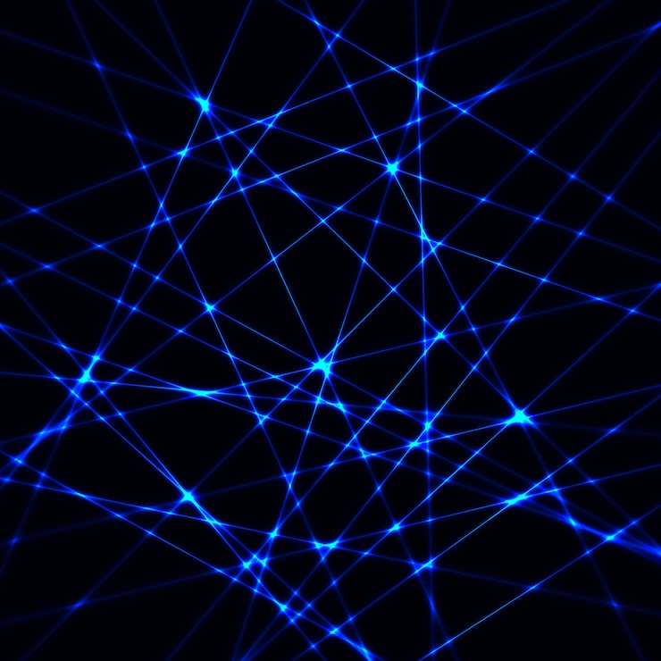 Vector blue laser beams.  illustration.
