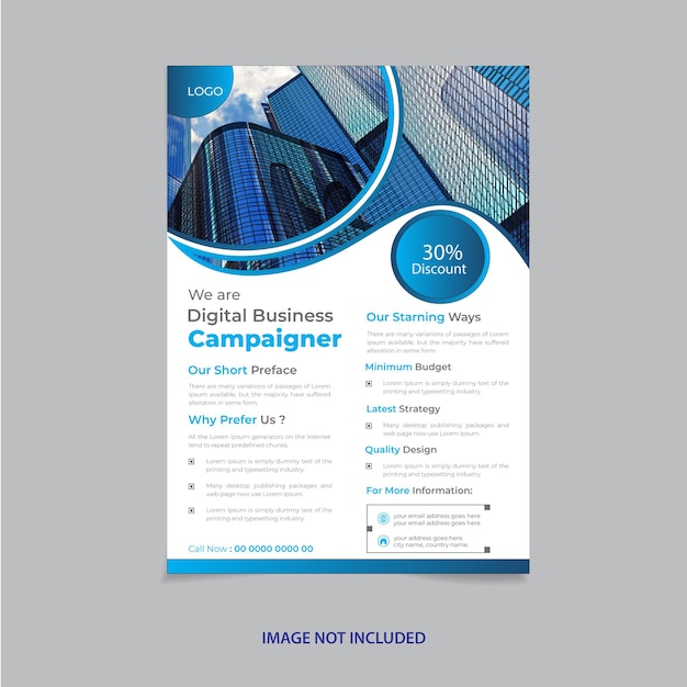 A blue latest trend design corporate business flyer template for multi purpose use