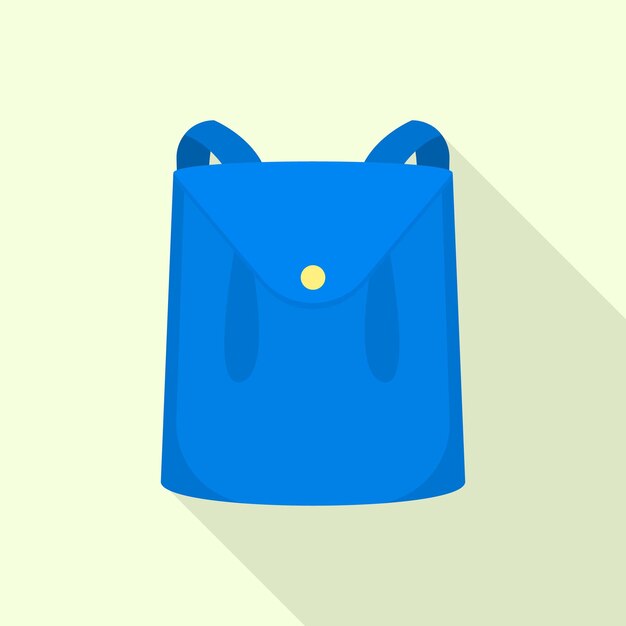 Blue leather backpack icon flat illustration of blue leather backpack vector icon for web design