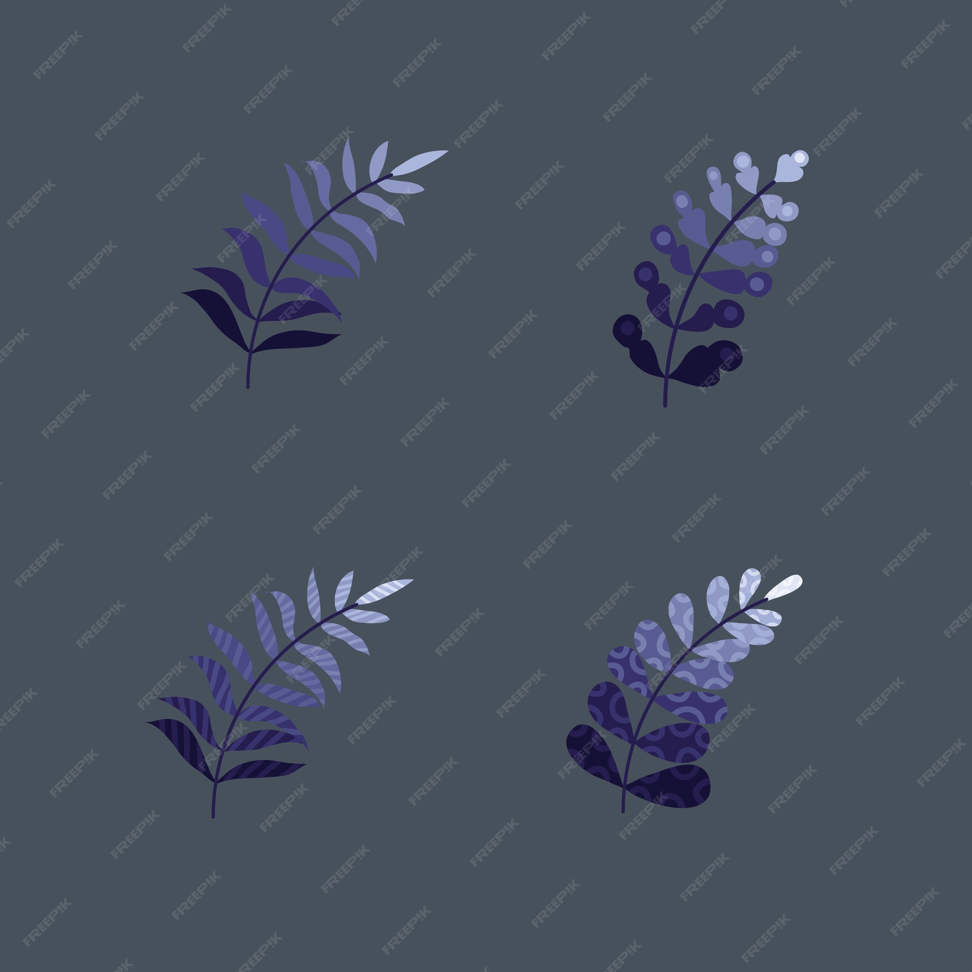 Premium Vector | Blue leaves