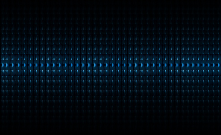 Vector blue led cinema screen for movie presentation. light abstract technology background 