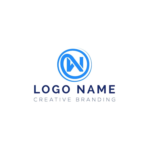 blue letter n logo design - creative branding