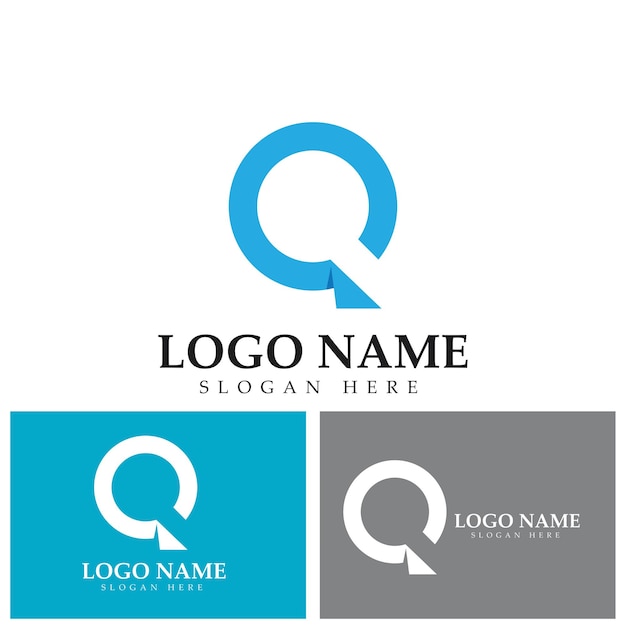 Blue letter q logo template vector