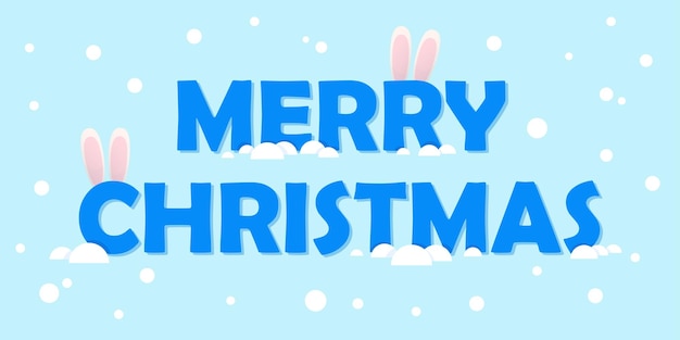 blue lettering with ears merry christmas