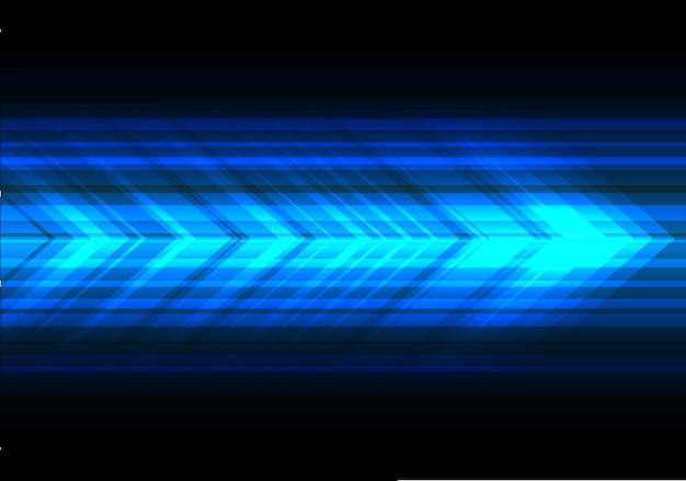 Blue light arrow speed technology black background.