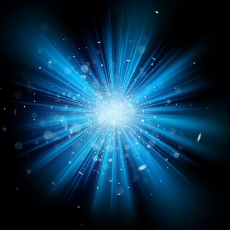 Vector blue light burst glitter background effect on black. star dust explosion. and also includes