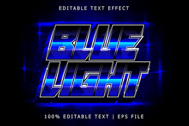 Размер редактируемого текстового эффекта 3 синего света выбивает современный стиль