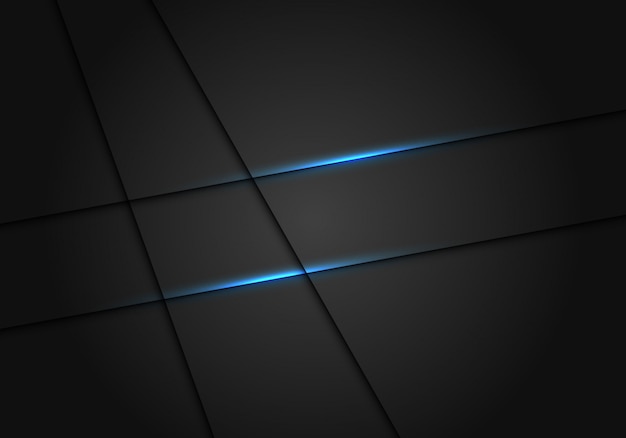 Blue light line shadow dark grey luxury background.