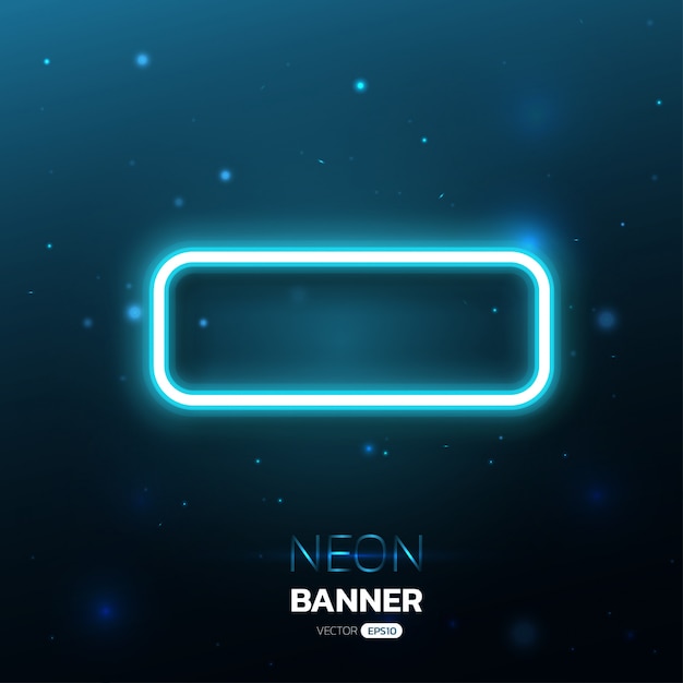 Blue light neon banner design