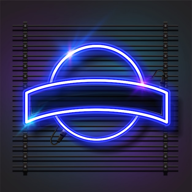 Blue light neon banner