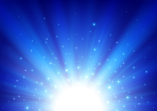 Vector blue light shining background